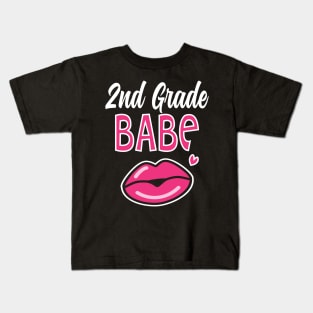 2nd Second Grade Babe Teacher Back to School Kids T-Shirt